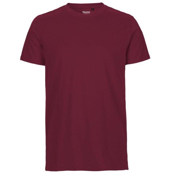 Neutral Férfi póló Fit organikus Fairtrade biopamutból - Bordeaux | XXXL