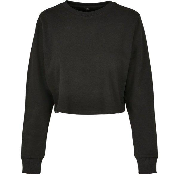 Build Your Brand Női hosszú ujjú crop top felső - Fekete | XXL