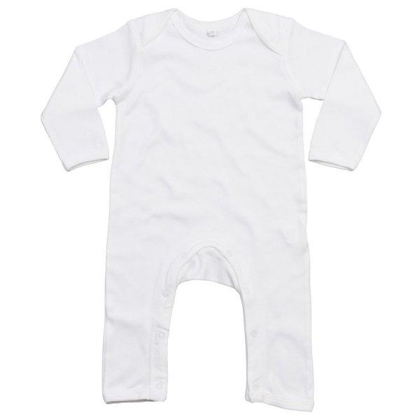 Babybugz Hosszú ujjú baba kezeslábas - Fehér | 3-6 hónap