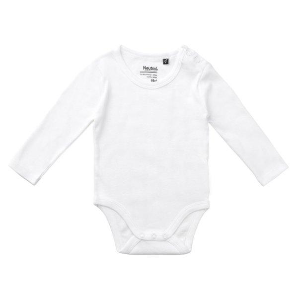 Neutral Hosszú ujjú baba body organikus Fairtrade biopamutból - Fehér | 92