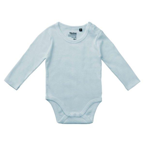 Neutral Hosszú ujjú baba body organikus Fairtrade biopamutból - Világoskék
| 68