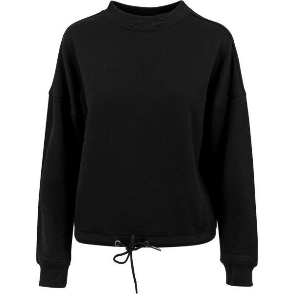 Build Your Brand Női oversized pulóver ejtett vállakkal - Fekete | XS