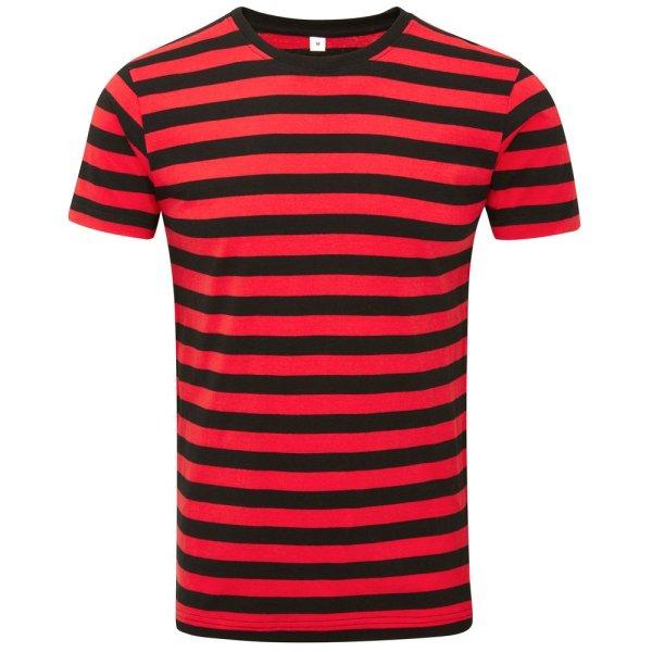 Mantis Férfi csíkos póló - Fekete / piros | XL