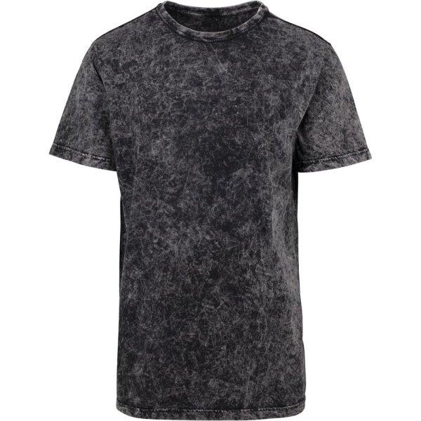 Build Your Brand Férfi póló Acid Washed - Sötétszürke / fehér | XL