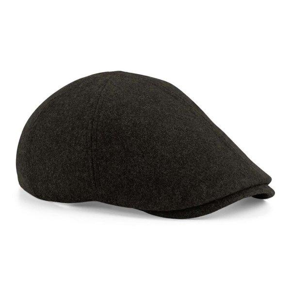 Beechfield Téli lapos sapka Melton Wool Ivy - Szénfekete