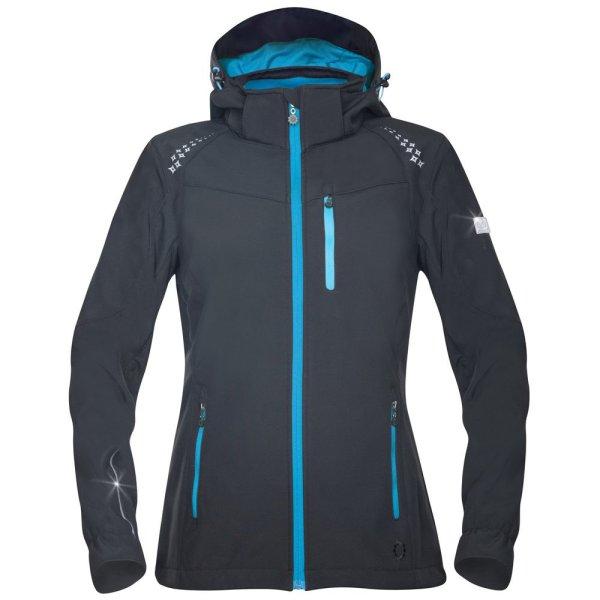 Ardon Női softshell dzseki FLORET - Fekete / türkiz | XL