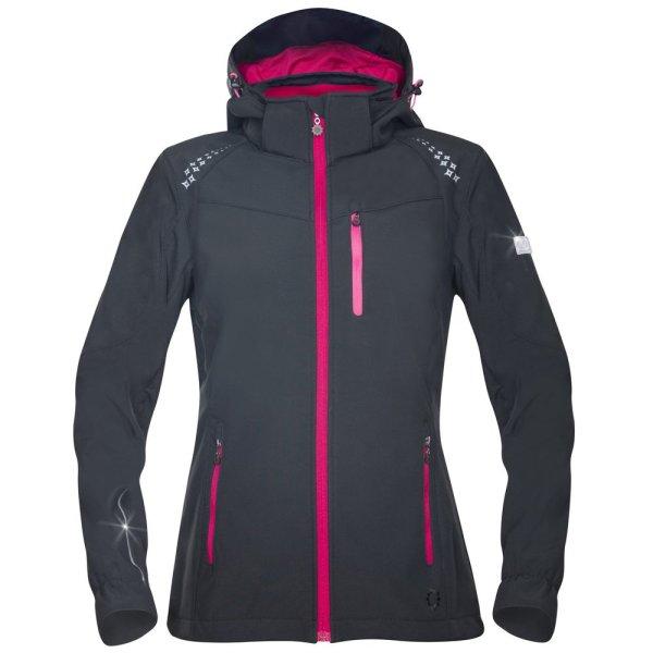 Ardon Női softshell dzseki FLORET - Fekete / rózsaszín | XXL