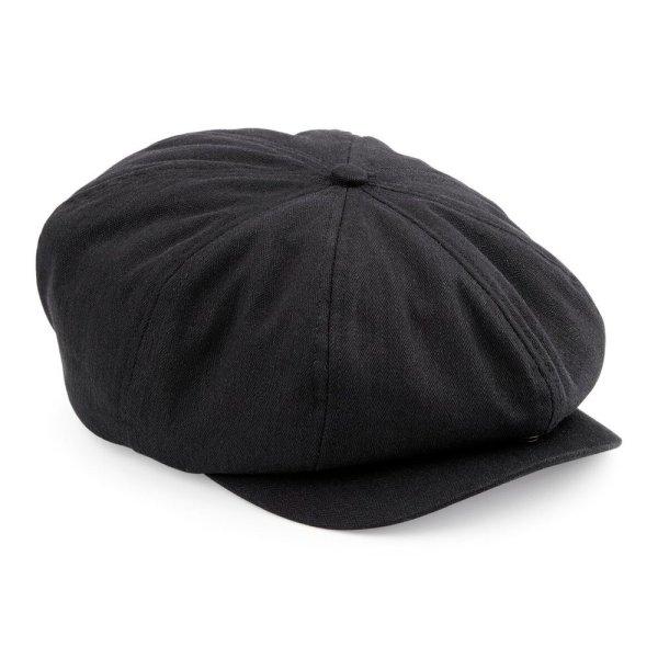 Beechfield Pamut golf sapka Newsboy - Fekete | S/M
