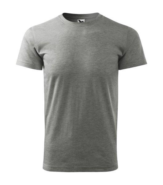 MALFINI Basic férfi póló - Sötétszürke melírozott | XXXL
