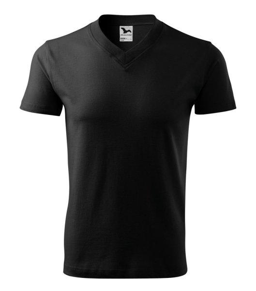 MALFINI Póló V-neck - Fekete | S