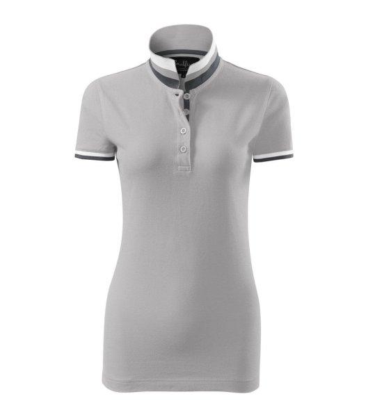 MALFINI Női galléros póló Collar Up - Ezüstszürke | S