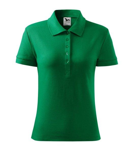 MALFINI Női galléros póló Cotton Heavy - Középzöld | L