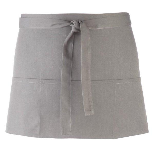 Premier Workwear Rövid pincérkötény zsebekkel - Világos szürke