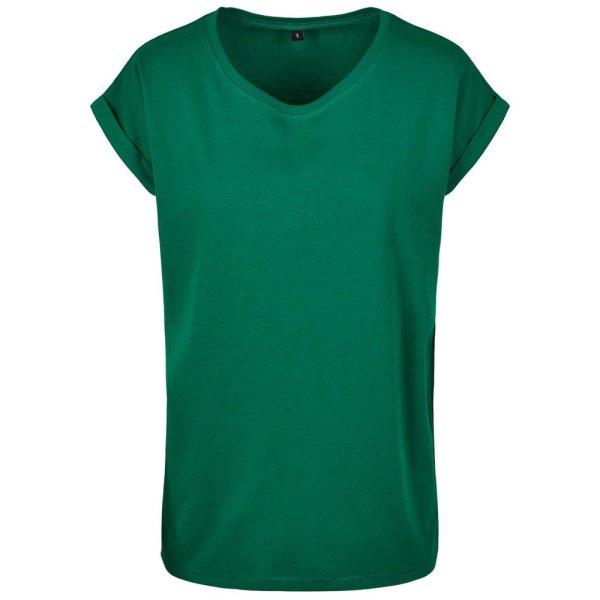 Build Your Brand Laza női póló felhajtott ujjakkal - Erdei zöld | XXXXXL