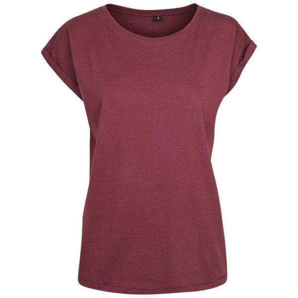Build Your Brand Laza női póló felhajtott ujjakkal - Cherry | XXXL