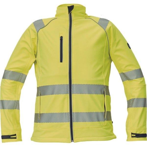 Cerva Fényvisszaverő softshell kabát SHELDON HV - Sárga | XXXL