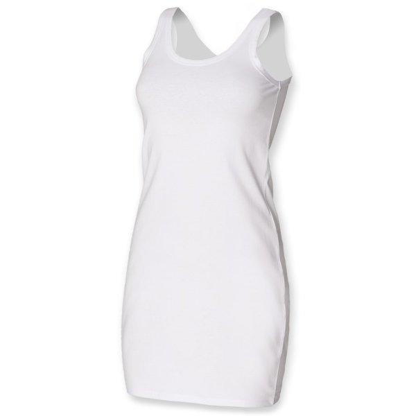SF (Skinnifit) Női nyári ujjatlan pólóruha - Fehér | XL