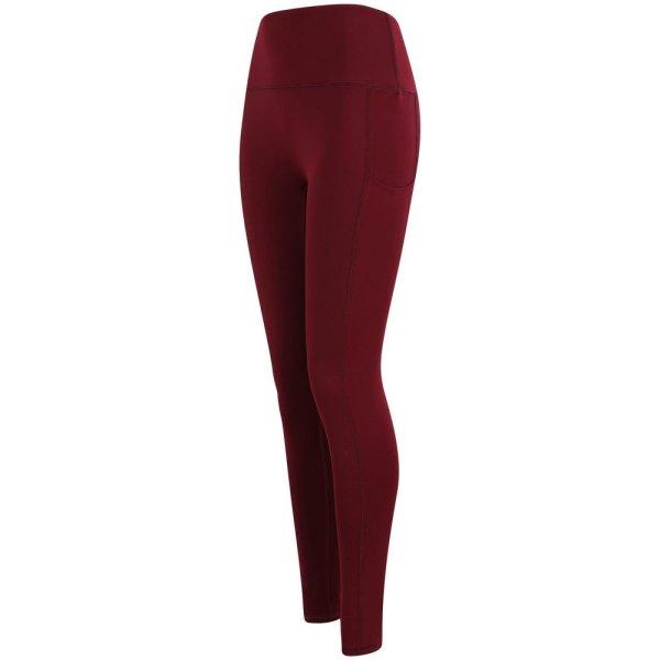 Tombo Női elasztikus sport leggings magas derékkal - Borvörös | L/XL