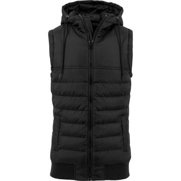Build Your Brand Férfi steppelt mellény Bubble - Fekete / fekete | XL