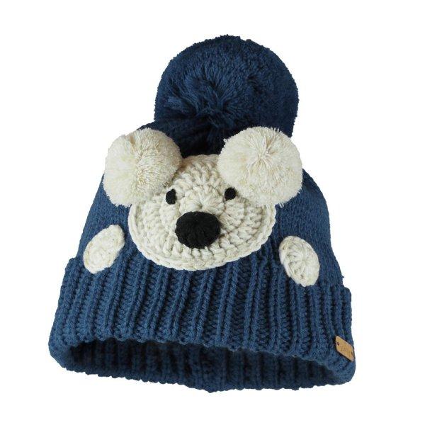 Bontis Gyerek téli sapka horgolt mackóval - Farmerkék | unisex gyermek