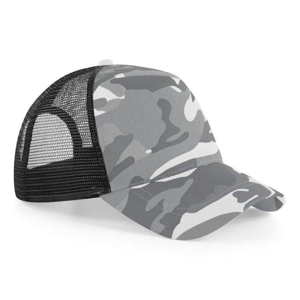 Beechfield Hálós terepszínű sapka - Arctic Camo / fekete