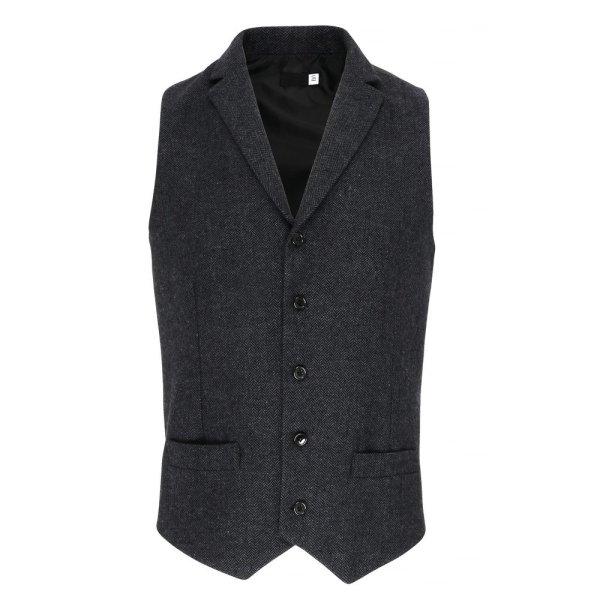 Premier Workwear Férfi gyapjúmellény - Szénfekete | XS