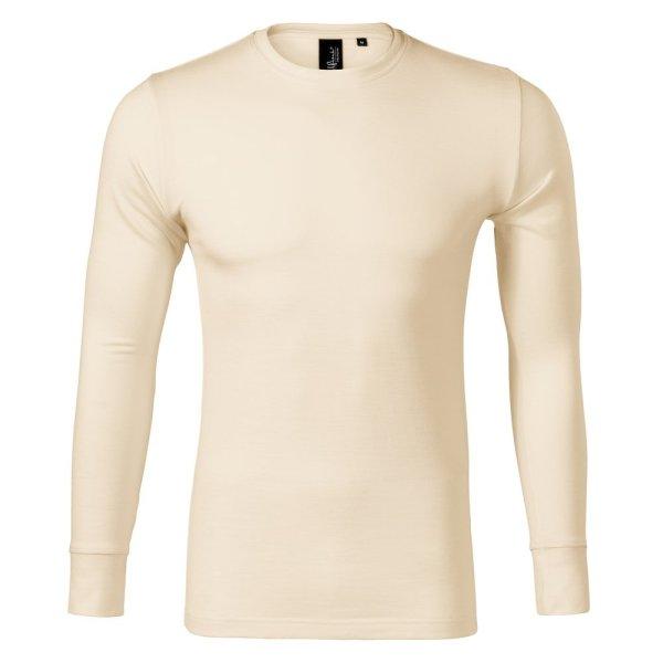 MALFINI Férfi hosszú ujjú Merino Rise LS póló - Mandulaszín | XXXL