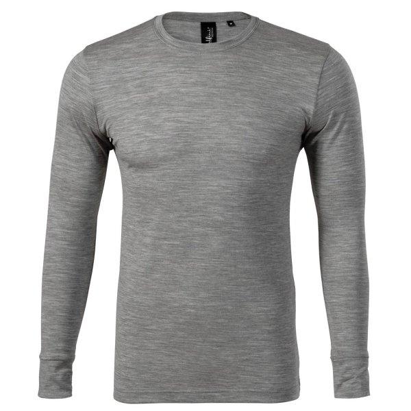MALFINI Férfi hosszú ujjú Merino Rise LS póló - Sötétszürke melírozott
| M