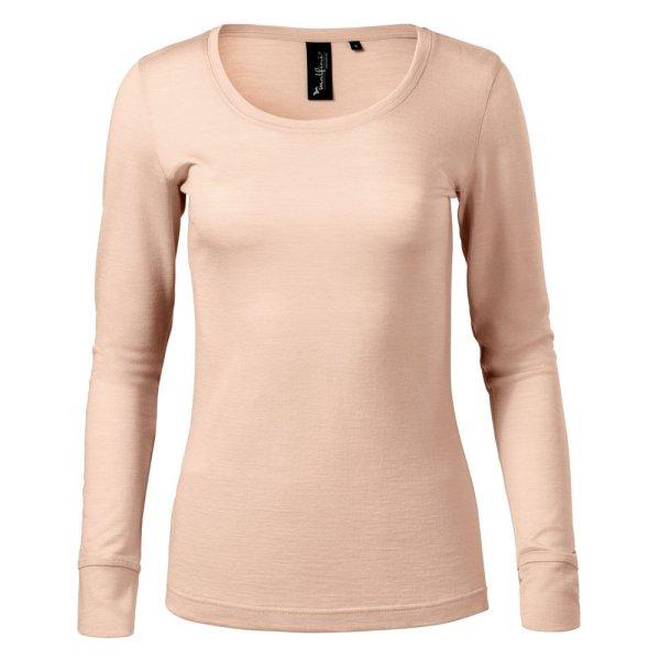 MALFINI Női hosszú ujjú póló Merino Rise LS - Cameo | L