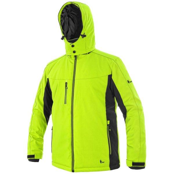 Canis (CXS) Férfi meleg softshell kabát VEGAS - Sárga / fekete | XL