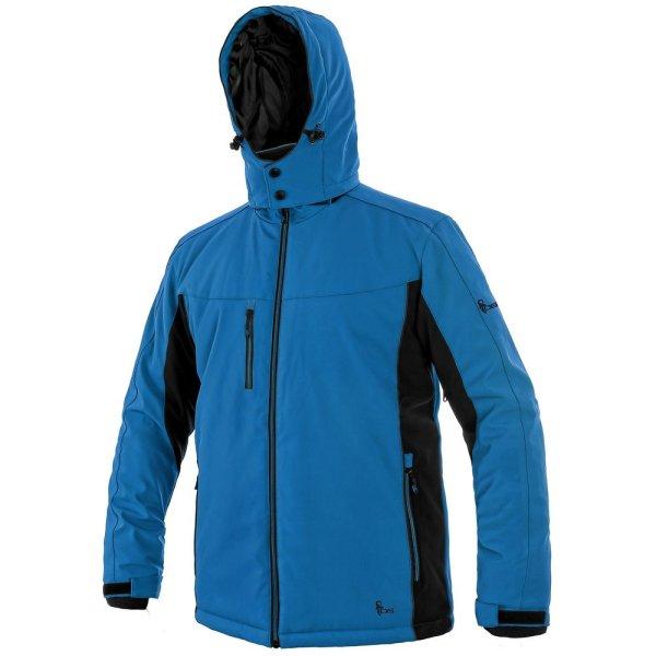 Canis (CXS) Férfi meleg softshell kabát VEGAS - Kék / fekete | XXXXL