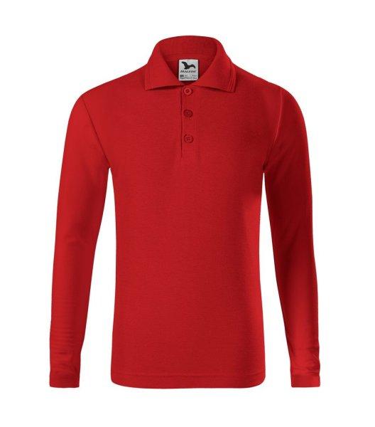 MALFINI Gyerek hosszú ujjú póló Pique Polo - Piros | 158 cm (12 éves)
