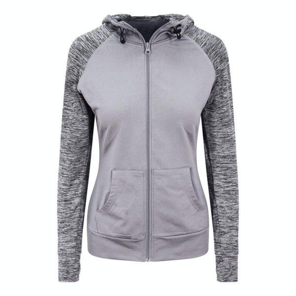 Just Cool Női sportos pulóver tarka ujjakkal - Szürke / szürke melírozott |
XS