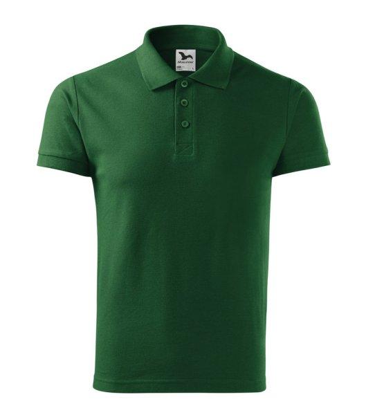 MALFINI Férfi galléros póló Cotton - Palackzöld | L