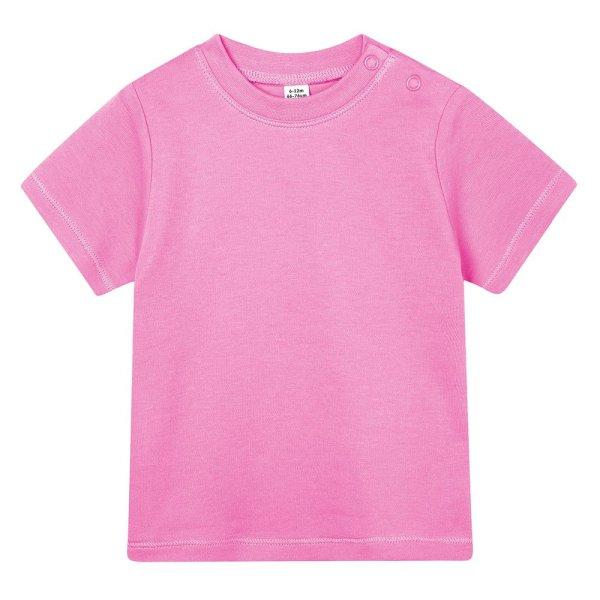 Babybugz Egyszínű csecsemő póló - Bubble gum rózsaszín | 6-12  hónap