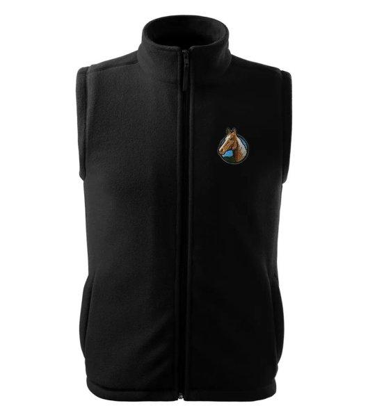 Bontis Gyapjú mellény lovas hímzéssel - Fekete | XL