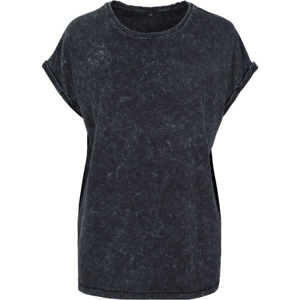 Build Your Brand Lezser női póló Acid Washed - Fekete | XXL