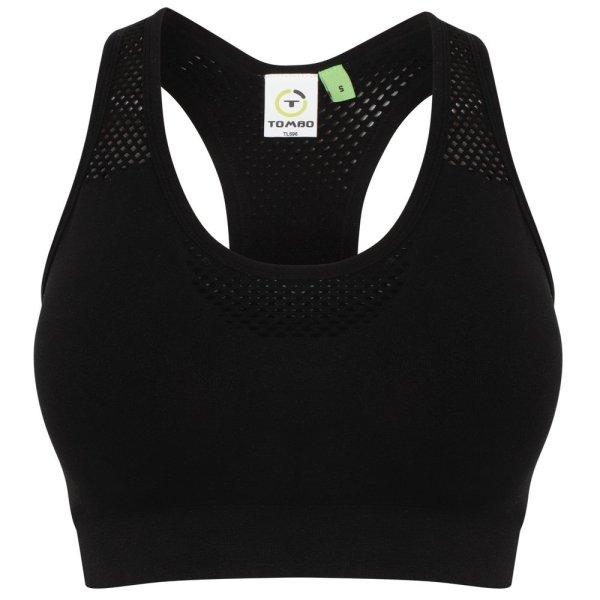 Tombo Női varrás nélküli sportmelltartó - Fekete | XS