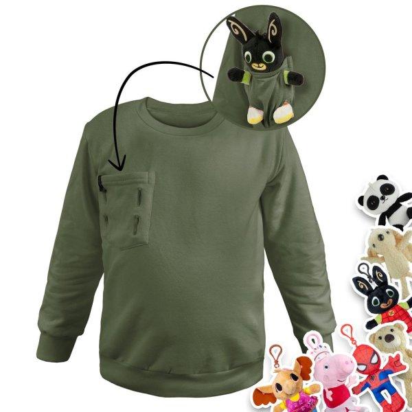 Bontis Pulóver játékzsebbel - Khaki | 128/134