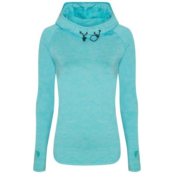 Just Cool Női kapucnis pulóver magas gallérral Cool - Ocean melírozott | XL