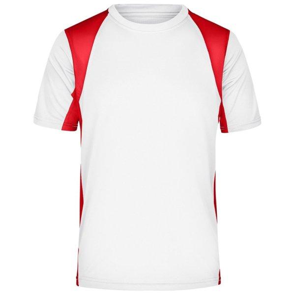 James & Nicholson (Daiber) Férfi sportos rövid ujjú póló JN306 - Fehér /
piros | XXXL