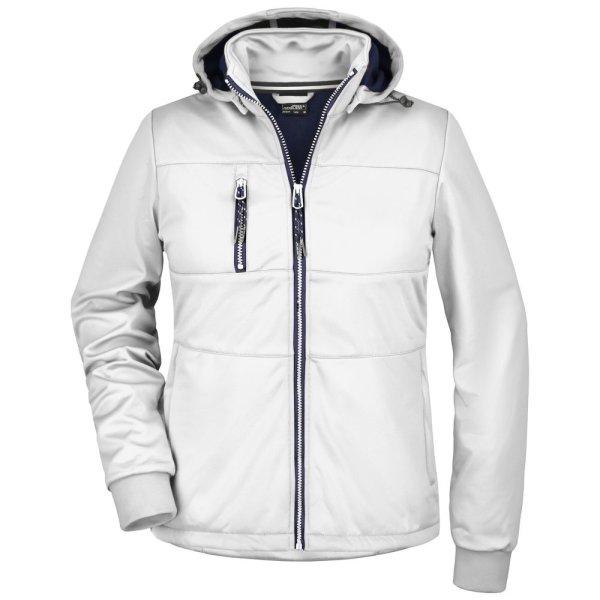 James & Nicholson (Daiber) Női sportos softshell kabát JN1077 - Fehér /
fehér / sötétkék | XXL