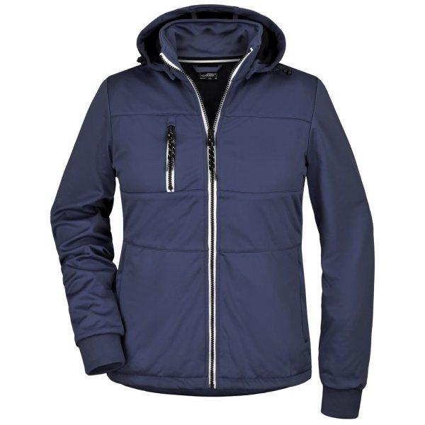 James & Nicholson (Daiber) Női sportos softshell kabát JN1077 - Sötétkék /
sötétkék / fehér | M