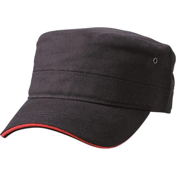 Myrtle Beach (Daiber) Katonai sandwich sapka MB6555 - Fekete / piros | unisex