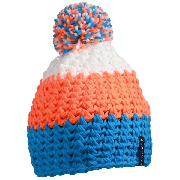 Myrtle Beach (Daiber) Horgolt téli kötött sapka MB7940 - Pacific / neon
narancssárga / fehér | unisex
