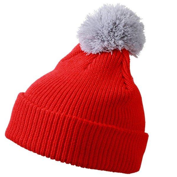 Myrtle Beach (Daiber) Téli bojtos sapka MB7967 - Tomato / ezüst | unisex
