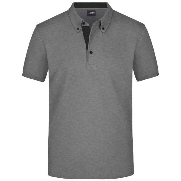 James & Nicholson (Daiber) Elegáns férfi galléros póló JN964 -
Világosszürke melírozott / fekete | XXXL