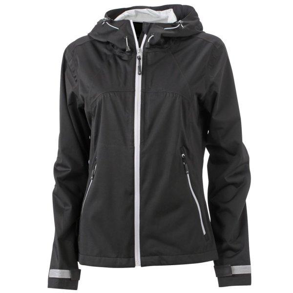 James & Nicholson (Daiber) Női softshell kapucnis kabát JN1097 - Fekete /
ezüst | L