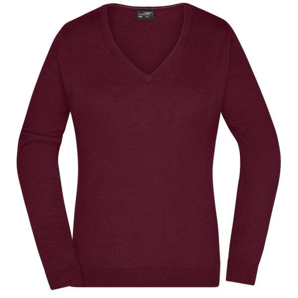 James & Nicholson (Daiber) Női pamut pulóver JN658 - Bordeaux | XXL