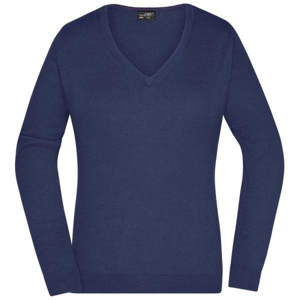 James & Nicholson (Daiber) Női pamut pulóver JN658 - Sötétkék | XL